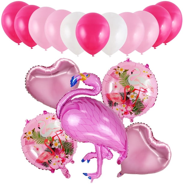 Kit de globos de fiesta Mylar con forma de flamenco, de látex, 16 unidades