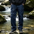 thumbnail image 4 of Cmfcve Water Repellent Cargo Pants for Men Drawstring Waist Casual Pants Straight Leg Hiking Pants, 4 of 7