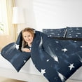 thumbnail image 4 of Manfei Celestial Space Star Bedding Comforter Set,Galaxy Starry Sky Twin Comforter Sets,Navy Blue Bedding Set For Child,Microfiber Bedroom Decor Reversible,2 Pieces, 4 of 8