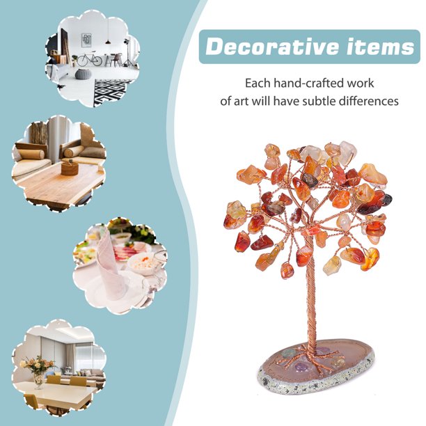 9-10cm Energy Stone Trees Hecho a mano Mini Chakra Feng Shui Money Tree Decor (G) Ehuebsd Libre de BPA