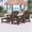 Coffee, variant on Cobiod Outdoor HDPE Chaise Lounge Chair,5-Position Adjustable Reclining Lounger with Wheels & Cup Holders,350lb Capacity,Overall length 78" , Grey