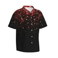 thumbnail image 2 of Balery Red Glitter1 Print Men's Hawaiian Shirts Short Sleeve Beach Shirt Relaxed Fit Vacation Button Down Shirts-XX-Large, 2 of 9