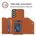 thumbnail image 5 of Dteck Wallet Phone Case for Samsung Galaxy S21 FE,Shockproof Luxury PU Leather Flip Back Card Slots Kickstand Slim Cover with Detachable Adjustable Lanyard.For Samsung Galaxy S21 FE,Brown, 5 of 6