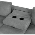 thumbnail image 5 of 88.2" Convertible Sleeper Sofa Bed with Storage Ottoman, L-Shaped Sectional Sofa with Cup Holder & Charging Stations, Pull Out Sofa Couch with Chaise for Living Room, Grey, 5 of 9