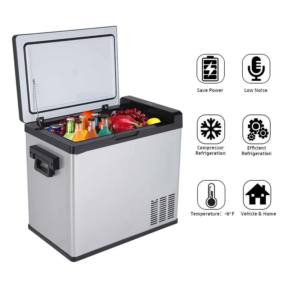 Small Portable Mini RV Fridge Outdoor Travel Mini Refrigerator for Camping 12V Compact Car Fridge AC and DC Portable Freezer Kalamera Portable Refrigerator 54-Quart Portable Fridge for Car