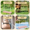 thumbnail image 4 of KINSPORY Wooden Swing Seat, Nostalgic Outdoor Wood Swing for Kids, Tree Swing for Adults, Connecting Straps Swing Set Accessories for Backyard Patio Garden Playground, Height Adjustable, 4 of 6