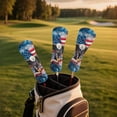 thumbnail image 2 of Uorisanigo Golf Club Head Cover, PU Leather American Flag Eagle Golf Driver Fairway Wood Hybrid Head Covers, Soft Lined Interior, Water Resistant and Durable, 3 PCS Accessories, 2 of 7