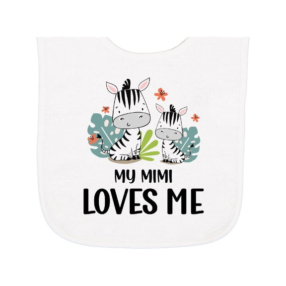 Inktastic Zebra My Mimi Loves Me Baby Terry Cloth Bib