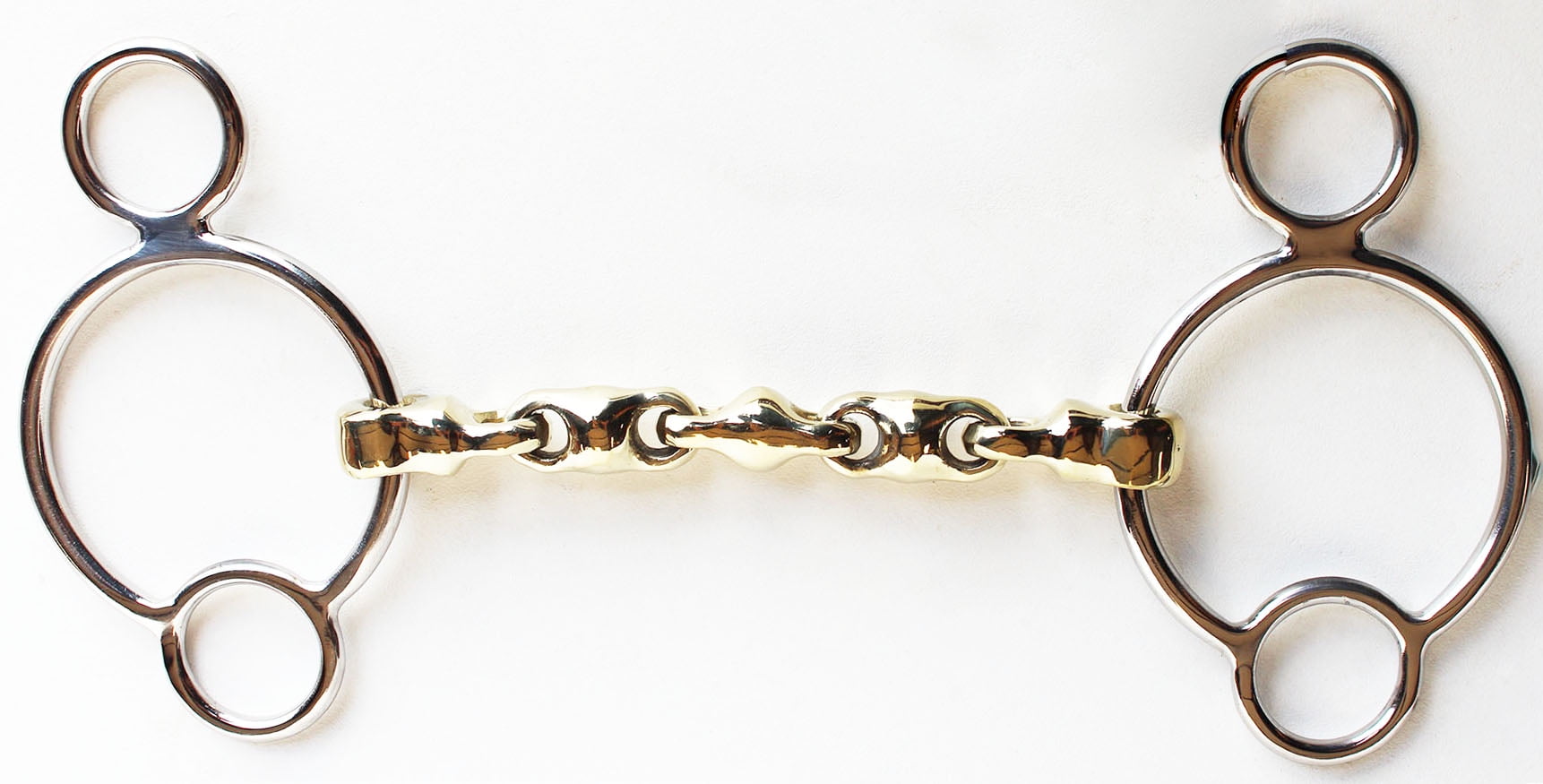 SS 3 Ring Continental Dutch Gag Waterford Horse Bit 51/2" Copper Mouth