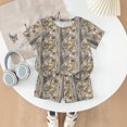 thumbnail image 3 of Grblisyd Cute Outfits for Girls 10-12 Camo Crew Neck Short Sleeve Maple Leaf Print Tops and Elastic Waist Shorts, 3 of 6