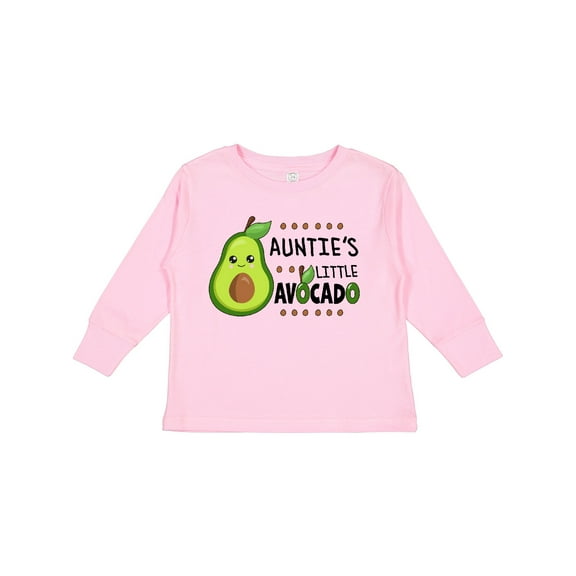 Inktastic Auntie's Little Avocado with Cute Baby Avocado Boys or Girls Long Sleeve Toddler T-Shirt