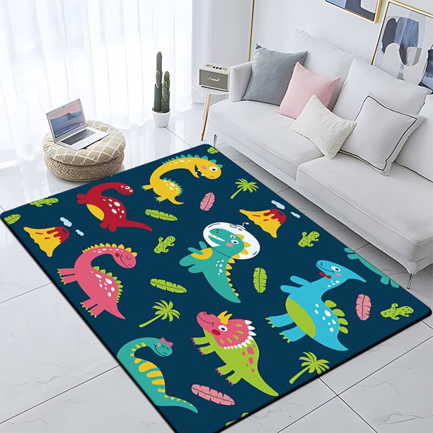 Cartoon Dinosaur 3d HD Print Carpet for Living Room,Children Play RoomRug,Children's crawling mat,Large Carpet Rug for Bedro Fivean unisex