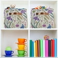 thumbnail image 6 of FREEAMG Colorful Flower Foldable Canvas Storage Bin, Sturdy Fabric Storage Basket with Handles, Storage Cube Box for Organizing Shelf Nursery Toy Closet 2PCS, 6 of 7