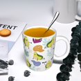 thumbnail image 5 of Yiaed Orange Green Avocado Print Ceramics Coffee,Large Handle Design,Extra Large Tea and Coffee Cup for Office and Home Mugs, 5 of 6