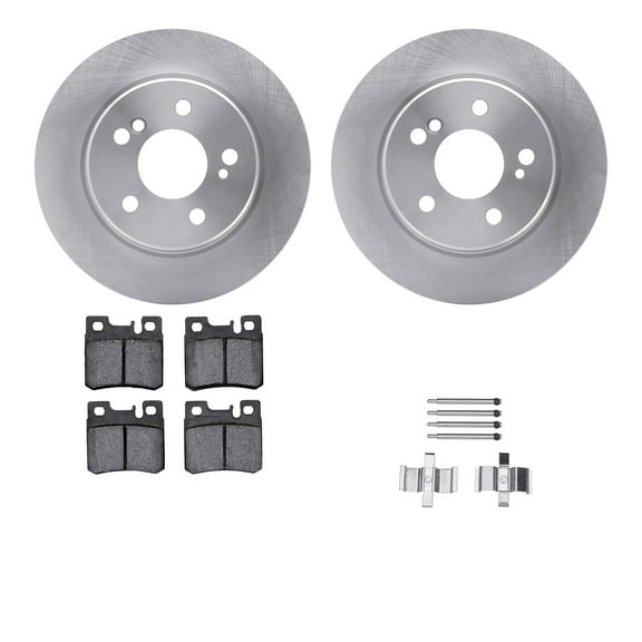 Dynamic Friction Company Rear Brake Rotors with 5000 Euro Ceramic Brake Pads includes Hardware 6612-63179