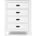 thumbnail image 1 of Walker Edison Traditional Simple Wood Accent Entryway Console Sideboard Living Room Storage Shelf, 4 Drawer, White, 1 of 2