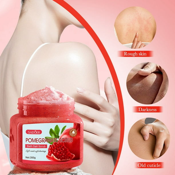 Exfoliante Corporal Granada 350g | Extractos de plantas naturales hidratantes clarificantes | Limpieza profunda para todo tipo de pieles | Eliminación suave de la piel muerta | Fórmula hidratante y