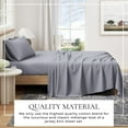thumbnail image 2 of Cotton Heathered Melange Jersey Knit Bed Sheet Set (King, Heathered Denim Blue), 2 of 7