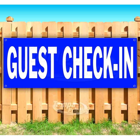 Guest Check-In 13 oz Vinyl Banner With Metal Grommets