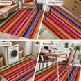 thumbnail image 6 of Abstract Washable Area Rugs 2.7'x5', Colorful Mexican Stripe Red Orange Farmhouse Low Pile Throw Living Room Rug Non-Slip Sturdy Edge Binding Carpet for Indoor Entryway Bedside Kitchen, 6 of 9