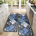 thumbnail image 4 of Kitchen Rugs Sets Of 2,Pioneer Flower Floral Print Pattern Anti Fatigue Kitchen Mat Rugs Non Slip Washable,Decorative Kitchen Floor Mats for Kitchen,Sink,Laundry,17"x47"+17"x47", 4 of 5