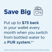 PUR Plus Faucet Mount Water Filtration System, Chrome, Water Filter for Sink Faucet, PFM400H