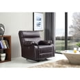 thumbnail image 5 of Manny Dark Brown Faux Leather Upholstery Reclining Chair, 5 of 5