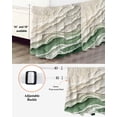thumbnail image 3 of Abstract Green Bed Skirt King Size 18" Drop Beige Ocean Wave Oil Painting Style Modern Ruffled Wrap Around Bed Skirts Adjustable Elastic Bedskirt Dust Ruffle for King Size Bed, 3 of 7