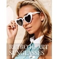 thumbnail image 2 of Gafas de sol Ricawa Heart Vintage Cat Eye Love Heart, paquete de 8, blancas, 2 of 7