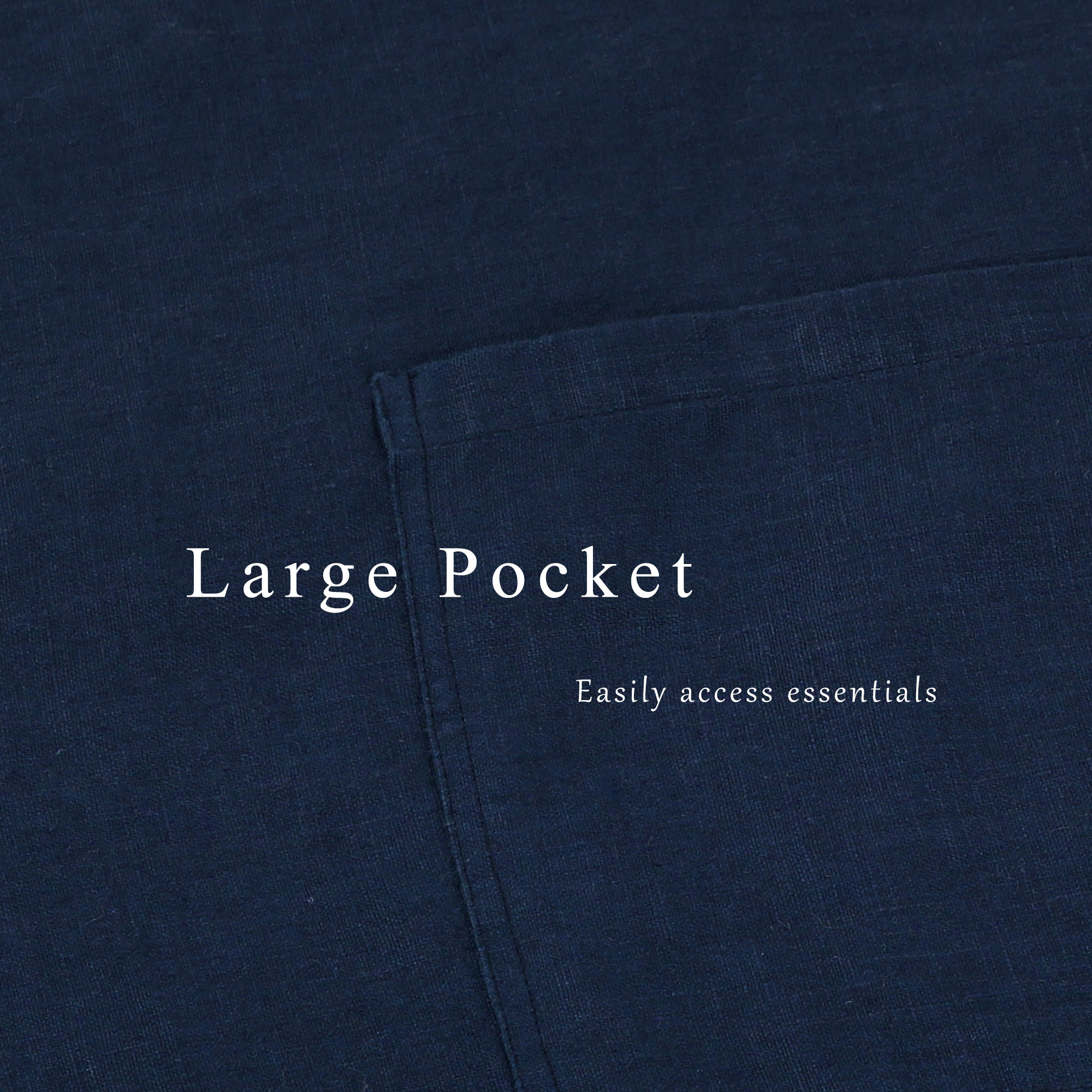 100% Linen Bistro Apron with Pockets 25x35 inch - Unisex Half Apron - Navy