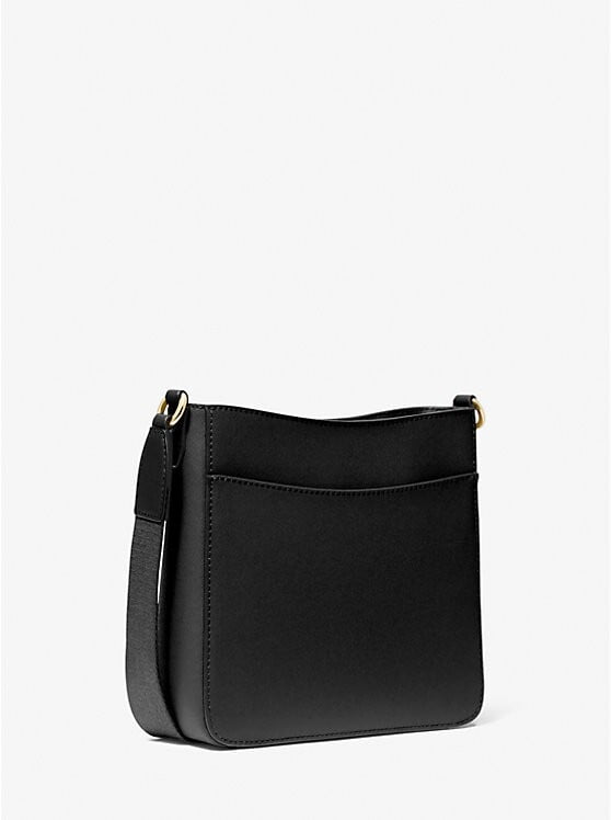 Michael Kors Jet Set Travel Small Shoulder Messenger Crossbody Bag (Black/Black Gold Tone)