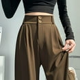 thumbnail image 7 of Plebaso Suit Pants for Women Trendy High Waist Solid Color Wide Leg Long Pants Women's Casual Loose Workwear, 7 of 7