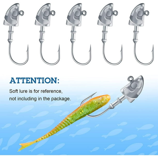 15 Pieces Swimbait Jig Head Lead Jig Head Bait Lead Weighted Hooks Spin Fish  Jig Heads for Saltwater and Freshwater 