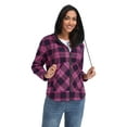 thumbnail image 7 of JWD Womens Plaid Shacket Jacket Long Sleeve Button Down Fleece Hooded Jackets Warm Coat, 7 of 7