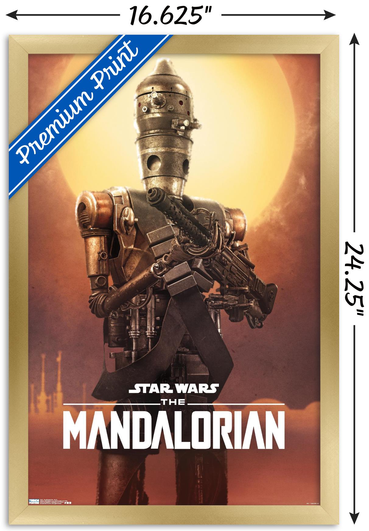 Star Wars: The Mandalorian - IG-11 Wall Poster, 14.725" x 22.375", Framed