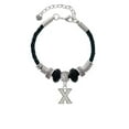 thumbnail image 2 of Delight Jewelry Silvertone Crystal Initial - X - Coach Celtic Knot Leather Bead Bracelet, 7"+2" Extender, 2 of 4