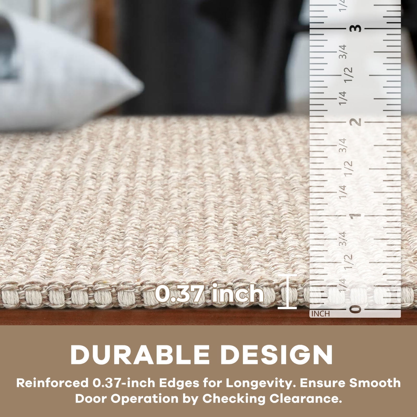 iOhouze Boho Entryway Rugs 2x3 ft Small Area Rugs Washable Rugs Rubber Backed Front Door Rug Cotton Entrance Rugs for Front Porch Bathroom Kitchen Bedroom, Ivory/Khaki