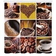 thumbnail image 3 of Ambesonne Coffee Shower Curtain, Coffee Photos Girds, 69"Wx70"L, Brown Mustard, 3 of 3