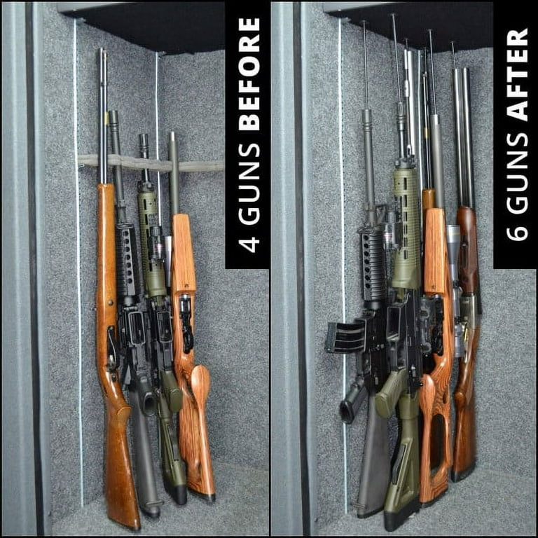Gun Storage Solutions Rifle/Shotgun Plastic Kit and Shelf Liner - Rack for  Gun Cabinet, Gun Safe Organizer Accessory, Includes 5 Orange 16-Inch Rods  and 15 x 19 Black Woven Nylon Loop Fabric 