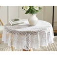 thumbnail image 5 of Warm Home Designs 70 inch White Lace Round Tablecloth. AME White 70 Round, 5 of 6