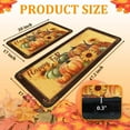 thumbnail image 2 of Happy Fall Pumpkin Decorative Kitchen Rugs Set of 2,Non Skid Washable, Home Seasonal Fall Holiday Party Autumn Harvest Thanksgiving Kitchen Mat 17"x47"+17"x30", 2 of 6