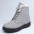thumbnail image 4 of Botas de nieve para mujer, tacón plano, estilo coreano, botas Martin, botas cortas de algodón para invierno, zapatos de algodón para mujer, talla grande, 4 of 5