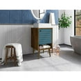 thumbnail image 2 of Manhattan Comfort Liberty 17.71 Bathroom Vanity with Sink and Shelf in Rustic Brown and Aqua Blue, 2 of 10