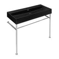 thumbnail image 2 of Claire 40 Ceramic Console Sink Matte Black Basin Chrome Legs, 2 of 10
