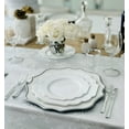 thumbnail image 5 of " OCCASIONS " 960 Piece set (120 Guests)-Heavyweight Wedding Party Disposable Plastic Plate Set - 120 x 10.5'' + 120 x 8'' + Silverware+Cups+Napkins (Imperial in White & Silver Rim), 5 of 9