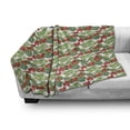 thumbnail image 2 of Hibiscus Soft Flannel Fleece Throw Blanket, Tropical Layout of Endemic Flowers and Botany, Cozy Plush for Indoor and Outdoor Use, 70" x 90", Vermilion Lime Green, by Ambesonne, 2 of 5
