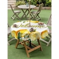 thumbnail image 3 of Yellow Lemons Outdoor Tablecloth - 60 Inch Round Dining Table Cover, Summer Fruits Leaves Pastoral Botanical Waterproof Outdoor Table Cloth with Umbrella Hole & Zipper for Picnic/Patio/Party, 3 of 7