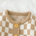 thumbnail image 3 of Baby Sweater Knit Infant Kid Clothing Tops Long Sleeve Autumn Newborn Girl Boy Tops Fashion Plaid Cardigan Warm 0-18M Outerwear, 3 of 5