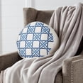 thumbnail image 2 of Greendale Home Fashions 15” Round Blue Cane Cotton Canvas Decorative Pillow, 2 of 4