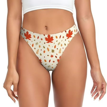 Qokaie A Simple Autumn Printed Women s Cotton Thong Underwear  Sexy Breathable Panties G-string-4X-Large